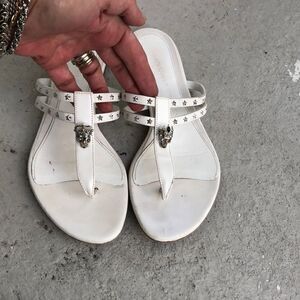 Alexander McQueen skull flip-flops